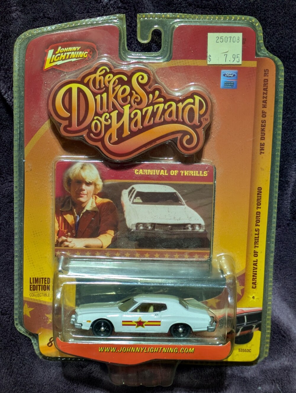 Johnny Lightning Dukes Of Hazzard R5 CARNIVAL OF THRILLS 69 Ford Torino#4 NIB
